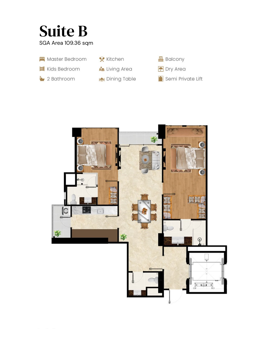 Tipe Suite B Arandra Residence