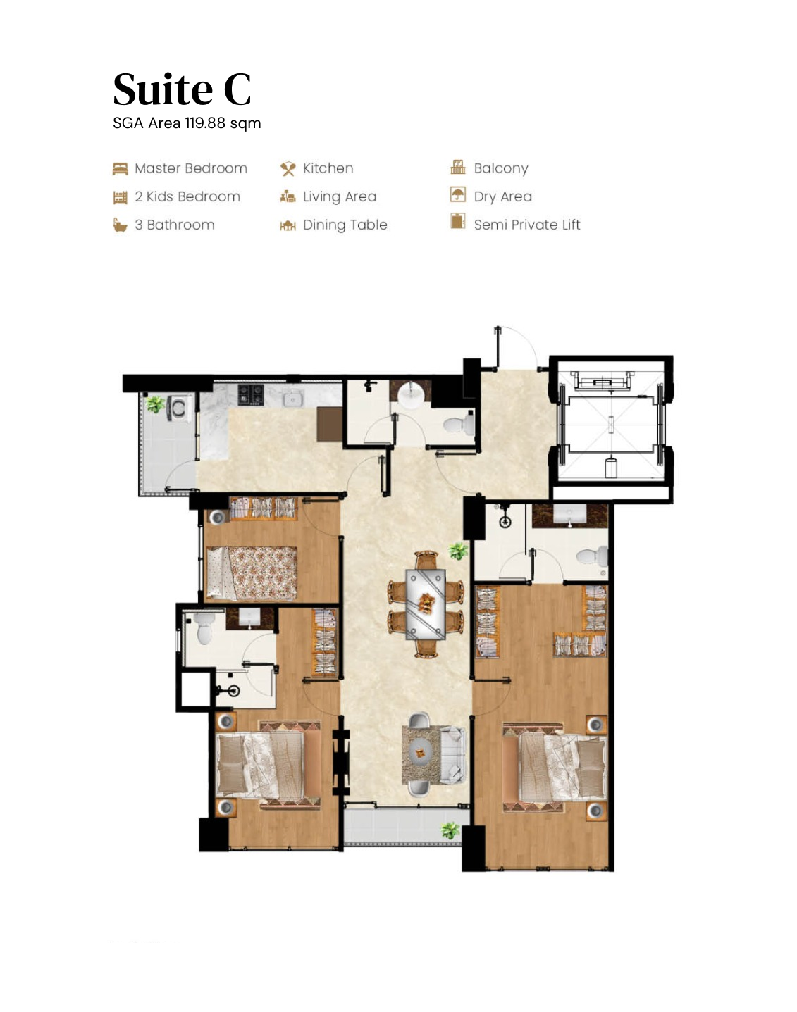 Tipe Suite C Arandra Residence